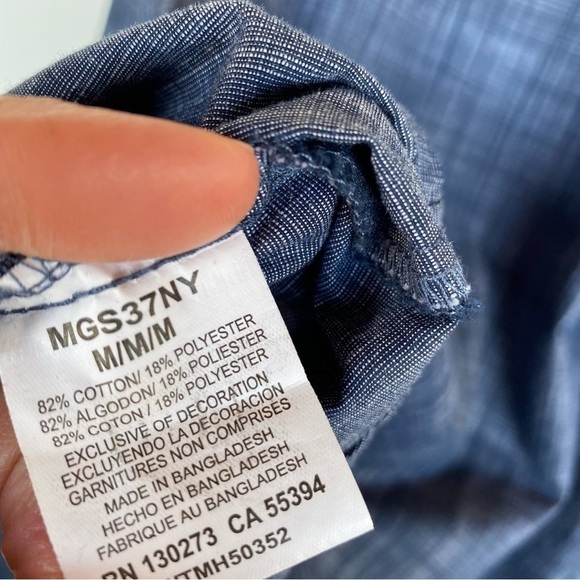 GEORGE STRAIT Wrangler Western snap blue button down shirt Mens size M - Picture 6 of 9